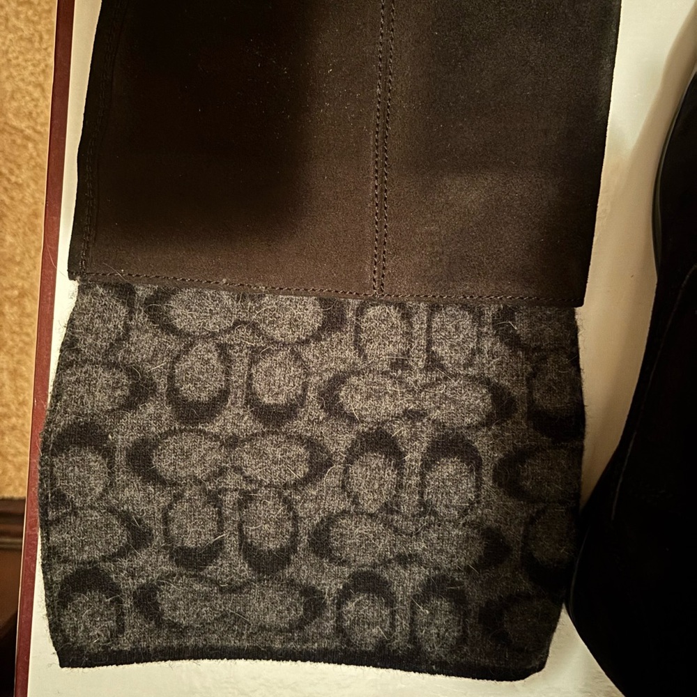 Coach Black Fold-Over Suede Boots - Picture 4 of 7